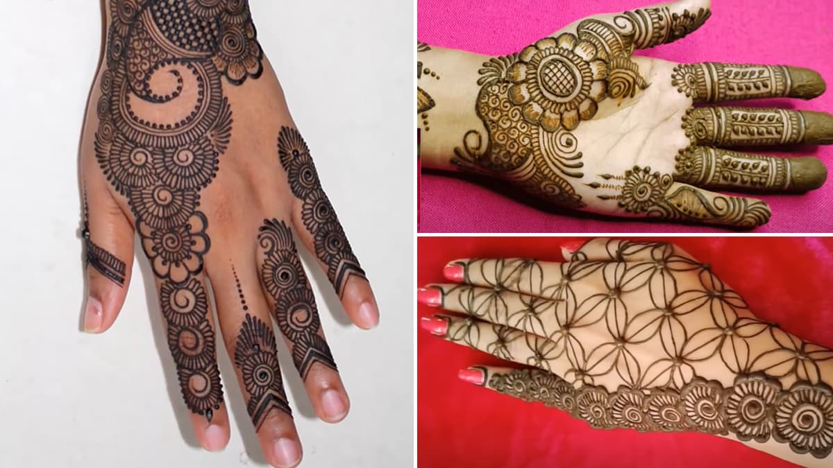 Latest Mehndi Designs For Eid Al Fitr 22 Easy Floral Half Moon Henna Patterns And Simple Palm Mehendi Ideas To Celebrate Eid Watch Videos Latestly