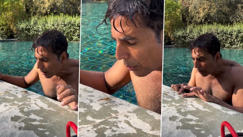 Akshay Kumar Shares Video of Him Saving a Dragonfly From Drowning, Twinkle Khanna Drops a Sweet Comment (Watch Video)