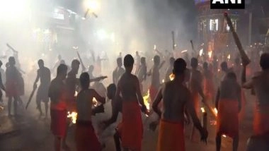 India News | Devotees Take Part in Fire Ritual in Karnataka Temple