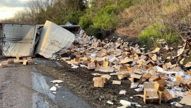 18,000 Kg of Chicken Nuggets From Overturned Truck Blocks Pennsylvania Highway in US