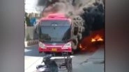 India News | DTC Bus Catches Fire in Delhi's Mahipalpur, No Casualty