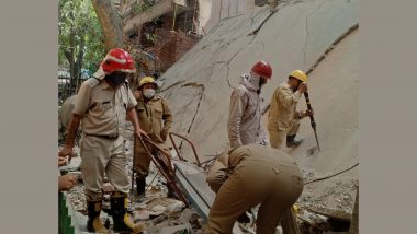 Delhi House Collapse: Under-Construction House Collapses in Satya Niketan, 5 Labourers Feared Trapped