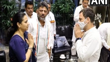 India News | Rahul Gandhi Visits Late Actor Puneeth Rajkumar's Family in Karnataka