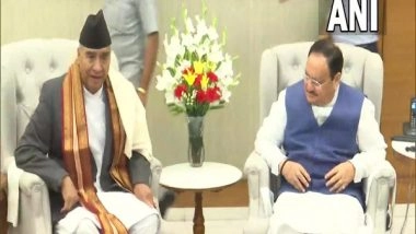 World News | Nepal PM Deuba Meets JP Nadda; Discusses Strengthening Ties Between Nepali Congress, BJP