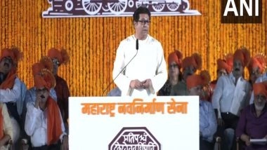 India News | Raj Thackeray Asks Maha Govt to Remove Loudspeakers from Mosques, Warns of Playing 'Hanuman Chalisa' in Front of Mosques