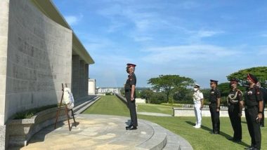 Indian Army Chief General MM Naravane Lays Wreath at Kranji War Memorial in Singapore