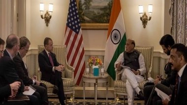 World News | Rajnath Singh Exhorts US Aerospace, Defence Majors to Join 'Make in India', 'Make for World' Initiatives