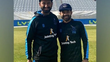 Sports News | Divided by Borders, United by Cricket: Cheteshwar Pujara, Mohammad Rizwan Make Sussex Debut in County Cricket