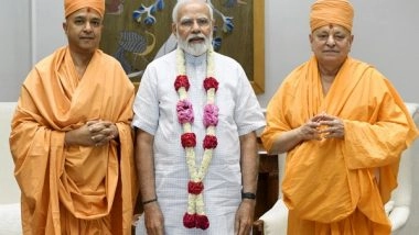 India News | PM Modi Meets BAPS Sadhus, Lauds Their Relief Work During COVID, Ukraine Crisis