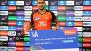 Umran Malik Wins 6th Consecutive 'Swiggy Instamart Fastest Delivery of the Match' Award in IPL 2022