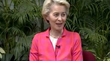 World News | EU Chief Ursula Von Der Leyen Hails India's Strive for Renewable Energy