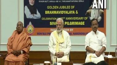 India News | PM Modi Attends Joint Celebration of 90th Anniversary of Sivagiri Pilgrimage, Golden Jubilee of Brahma Vidhyalaya
