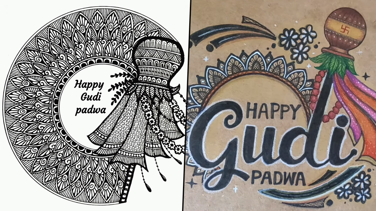 DIY Gudhi Padwa drawing and painting activity  Utah Marathi Mandal