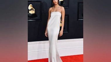 Lifestyle News | Hailey Bieber Poses on Grammys Red Carpet Weeks After Opening Up About Her Blood Clot Scare