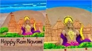 Ram Navami 2022 Sand Art by Sudarsan Pattnaik Is Beautiful, Check Out the 6-Ft Miniature of Ayodhya&rsquo;s Ram Temple (View Pics)