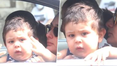 Jeh Ali Khan Is a Sweetheart as He Peeps Out of the Car Window While on a Drive With Mom Kareena Kapoor Khan (View Pics)