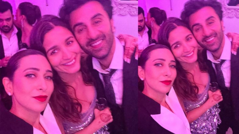 Alia Bhatt Stuns in Shimmery Dress at Wedding Reception With Ranbir Kapoor, Karisma Kapoor Shares Pic!