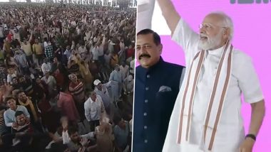 National Panchayati Raj Day 2022: PM Narendra Modi Receives Warm Welcome in Jammu and Kashmir's Samba District (Watch Video)