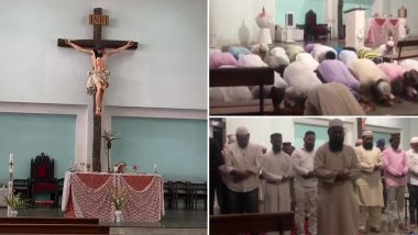 Maharashtra: People Offer Namaz at Holy Cross Church in Nashik (See Pictures)