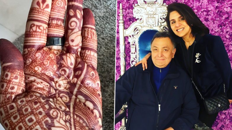 Ranbir Kapoor-Alia Bhatt Wedding: Neetu Kapoor Flaunts Rishi Kapoor’s Name in Her Mehendi (View Pic)