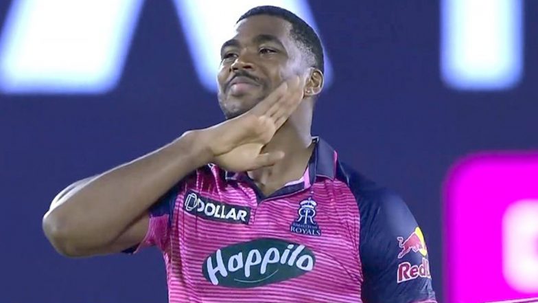 Obed McCoy Does 'Pushpa' Celebration During RR vs KKR Clash in IPL 2022