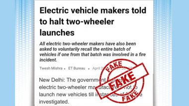 Government Told Electric Vehicle Makers To Halt Two-Wheeler Launches? PIB Busts Fake Report