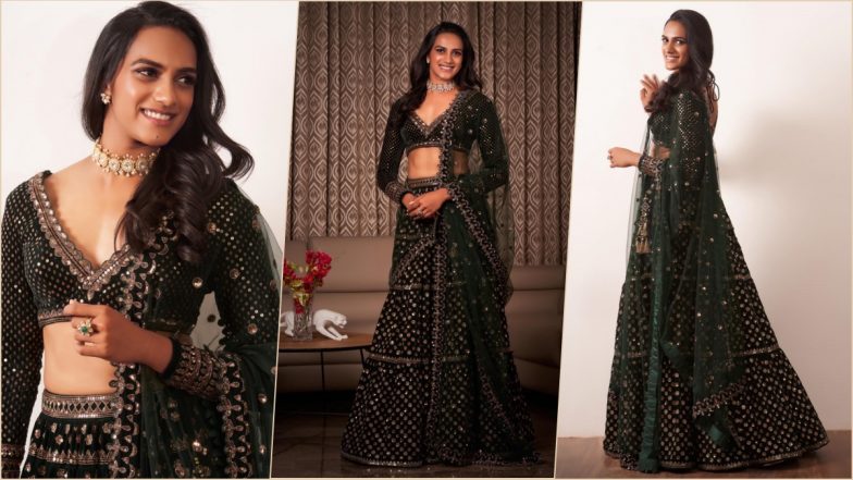 Smile, Shine and Sparkle! PV Sindhu Stuns in Embellished Lehenga Choli, Check Pics of Indian Badminton Star