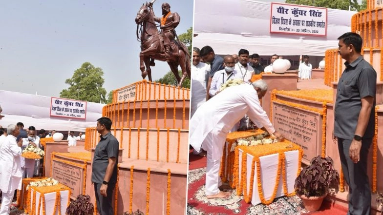 Bihar CM Nitish Kumar Pays Tribute To Great Freedom Fighter Babu Veer Kunwar Singh 