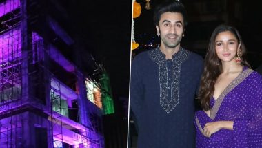 Ranbir Kapoor’s Mumbai Bungalow Decorated With Lights Ahead of Rumoured Wedding With Alia Bhatt (Watch Video)