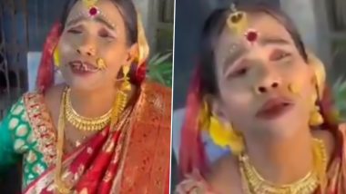 Ranu Mondal Decks Up as a Bride and Sings Viral Bengali ‘Kacha Badam’ Song (Watch Video)
