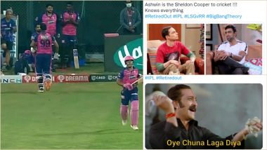 'Ravi Ashwin is Sheldon Cooper of Cricket'- Retired Out Funny Memes Go Viral After R Ashwin Becomes First Batsman To Get Retired Out in IPL History, Check Twitter Reactions