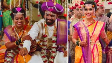 Indian Idol 12’s Sayli Kamble Marries Boyfriend Dhawal in a Traditional Maharashtrian Wedding (View Pics)