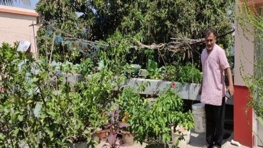 India News | Amid Land Scarcity in Midnapore, Professor Develops Organic Rooftop Vegetable Kitchen Garden at His Residence