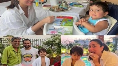 Entertainment News | It's Pool Time for Kareena, Saif and Their Tiny Tots Taimur, Jeh