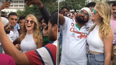 WATCH: Viral Video Shows White Australian Woman Charging Rs 100 For Selfie With Desi Men At Gateway of India