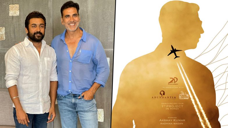 Soorarai Pottru Hindi Remake: Suriya Shares Picture With Akshay Kumar as Bollywood Film Goes on Floors