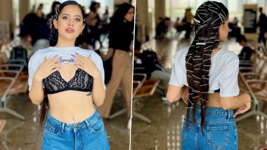 Urfi Javed Goes the Sexy Route as She Flaunts Her Bralette and Pin-Filled Hairstyle (View Pics)