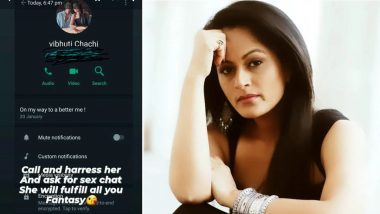 Vibhuti Thakur Becomes a Victim of Cyberbullying, Shares Screenshot of Her Number Getting Leaked Online for Harassment and Sexual Favours (View Post)