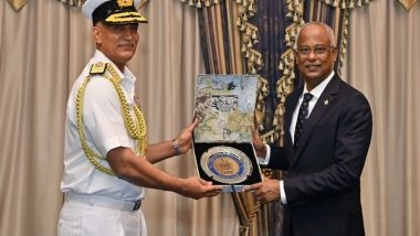 World News | Indian Naval Chief Visits Maldives in First Oversees Visit Since Assuming Office