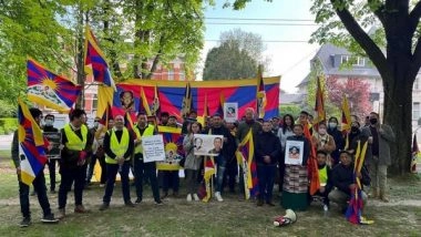 World News | Rights Group Protests in Brussels Against China, Demanding Release of Panchen Lama