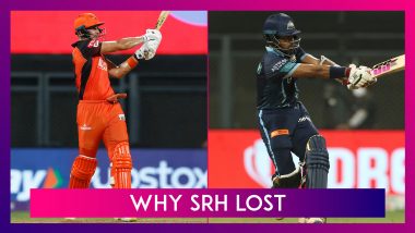 Gujarat Titans vs Sunrisers Hyderabad IPL 2022: 3 Reasons Why SRH Lost