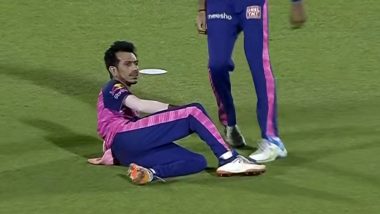 Yuzvendra Chahal Recreates Famous Meme Pose While Celebrating his Hat-trick in RR vs KKR IPL 2022 (Watch Video)