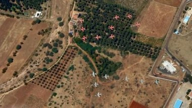 India News | IAF's Surya Kiran Aerobatic Team Carries out Flying Display in Hyderabad