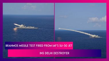 BrahMos Missile Test Fired From IAF's Su-30 Jet, INS Delhi Destroyer