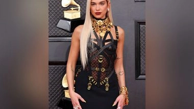 Lifestyle News | Grammys 2022: Dua Lipa Debuts Platinum Blonde Hair Look on Red Carpet