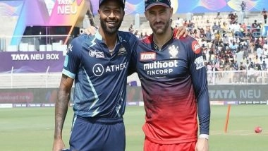 Sports News | IPL 2022: RCB Skipper Faf Du Plessis Wins Toss, Opts to Bat Against GT