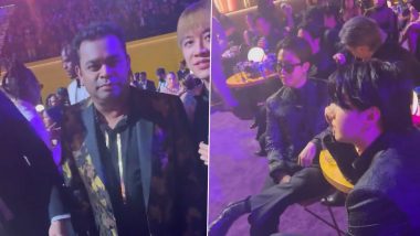 GRAMMYs 2022: AR Rahman Meets With BTS at 64th Annual GRAMMY Awards; Netizens Ask Him To Collab With the K-Pop Band (Watch Video)