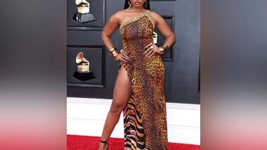Lifestyle News | Grammys 2022: Megan Thee Stallion Stuns in Epic Leopard Gown on Red Carpet