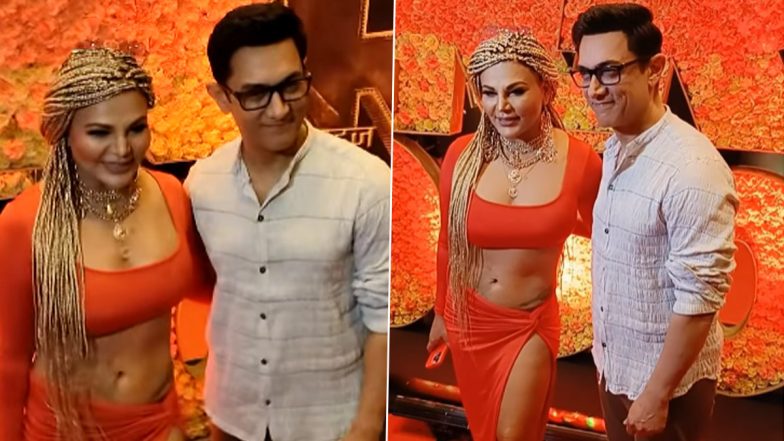 Rakhi Sawant’s Excitement On Meeting Aamir Khan And Clicking Pictures With Him At RRR Success Bash Is Unmissable (Watch Video)