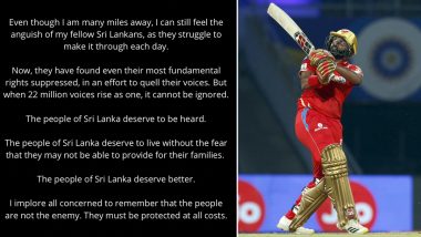 Punjab Kings’ Bhanuka Rajapaksa Pens Heartfelt Note for Countrymen Amidst Sri Lanka’s Economic Crisis (See Post)